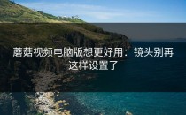 蘑菇视频电脑版想更好用：镜头别再这样设置了