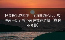 把流程拆成四步：同样刷糖心tv，效率差一倍？核心差在推荐逻辑（真的不夸张）